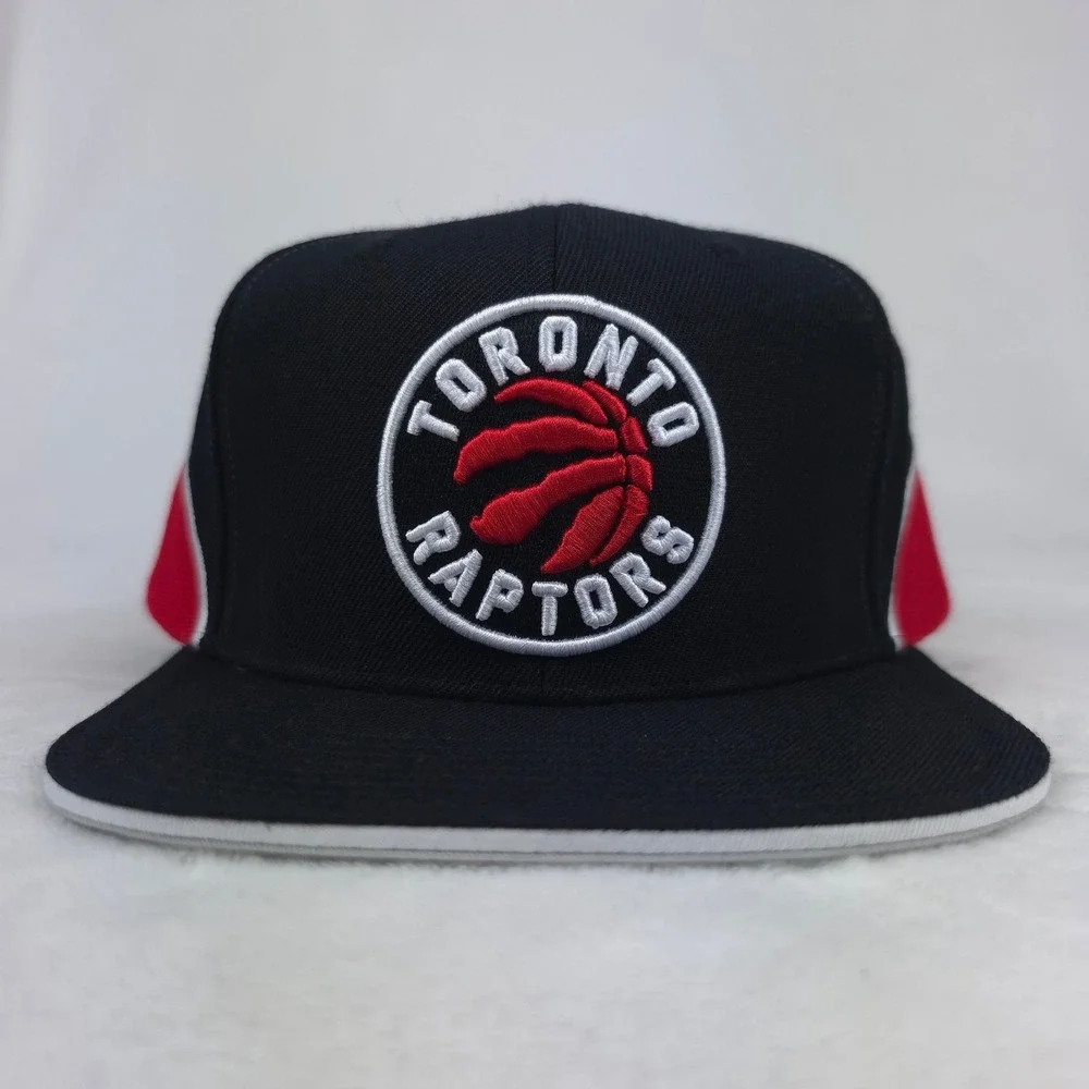 Toronto Raptors Mitchell & Ness‎ NBA Snapback Hat Cap 3D Logo Black Red New